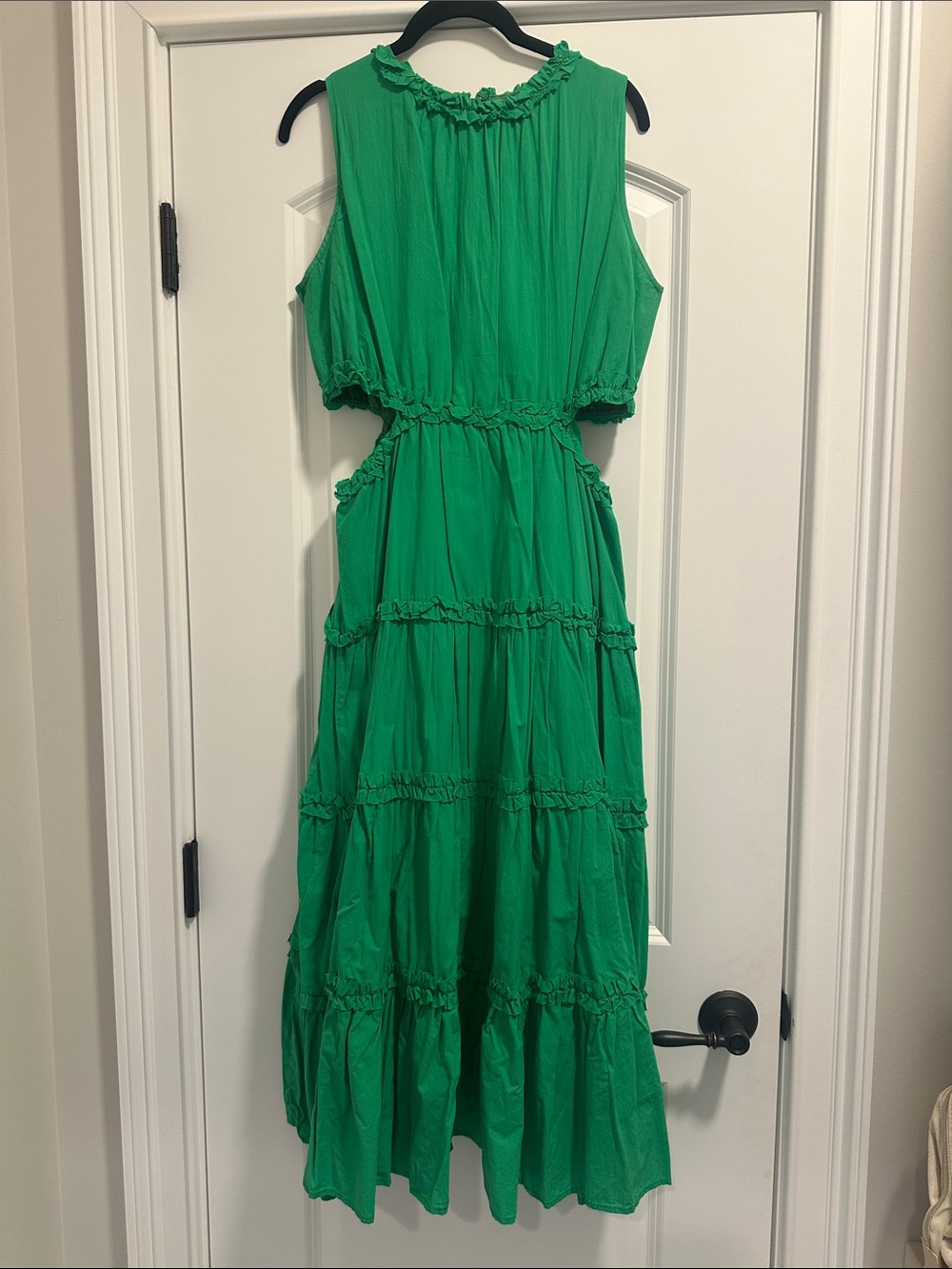 &merci Green Ruffle Tiered Dress